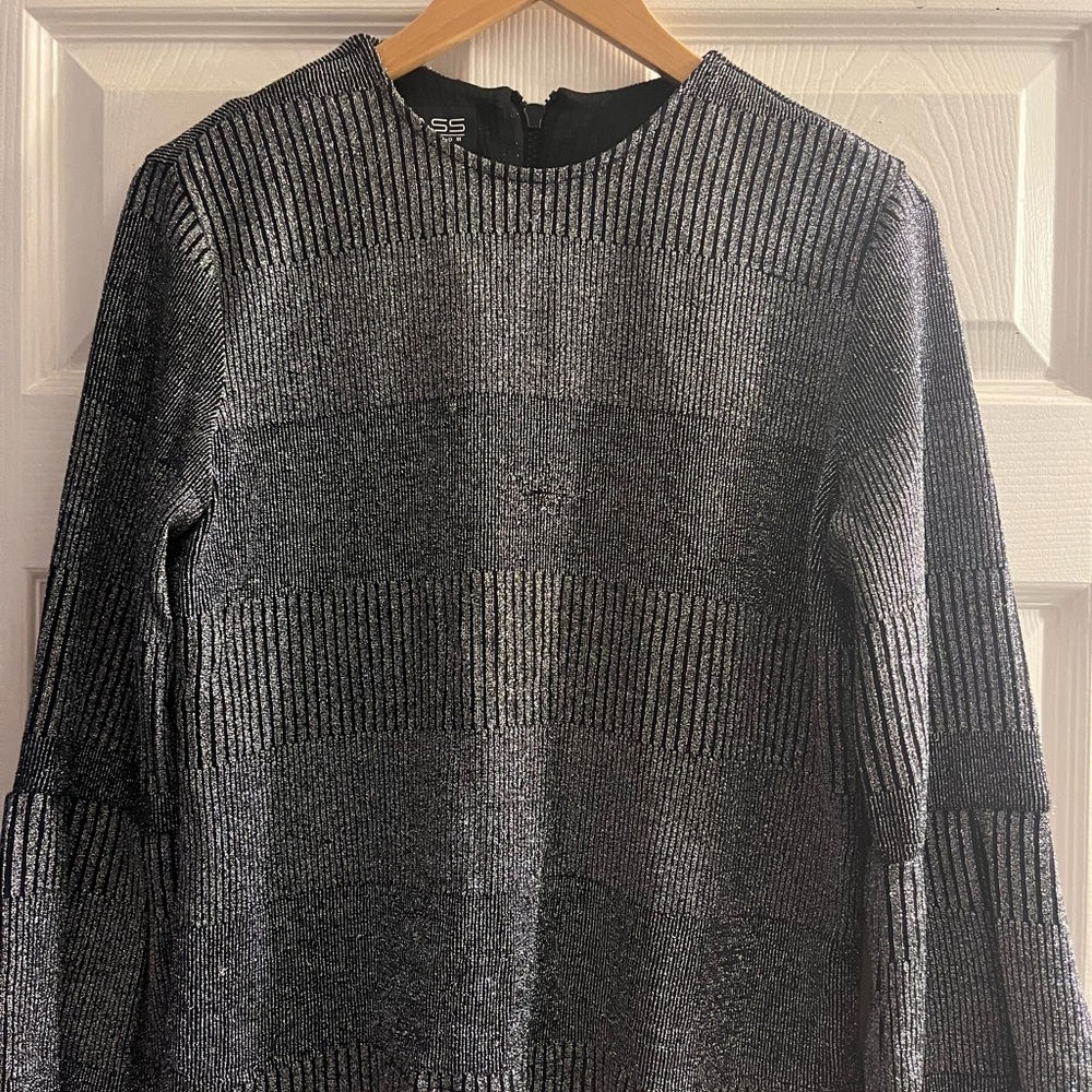 Elegant Black and Silver Women's Top